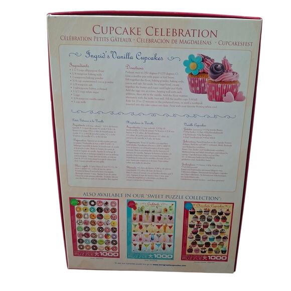 Eurographics Puzzle Cupcake Celebration 1000 Piece Jigsaw Puzzle w Recipe - Picture 2 of 6